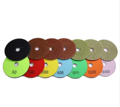 Colorful numbered grinding discs
