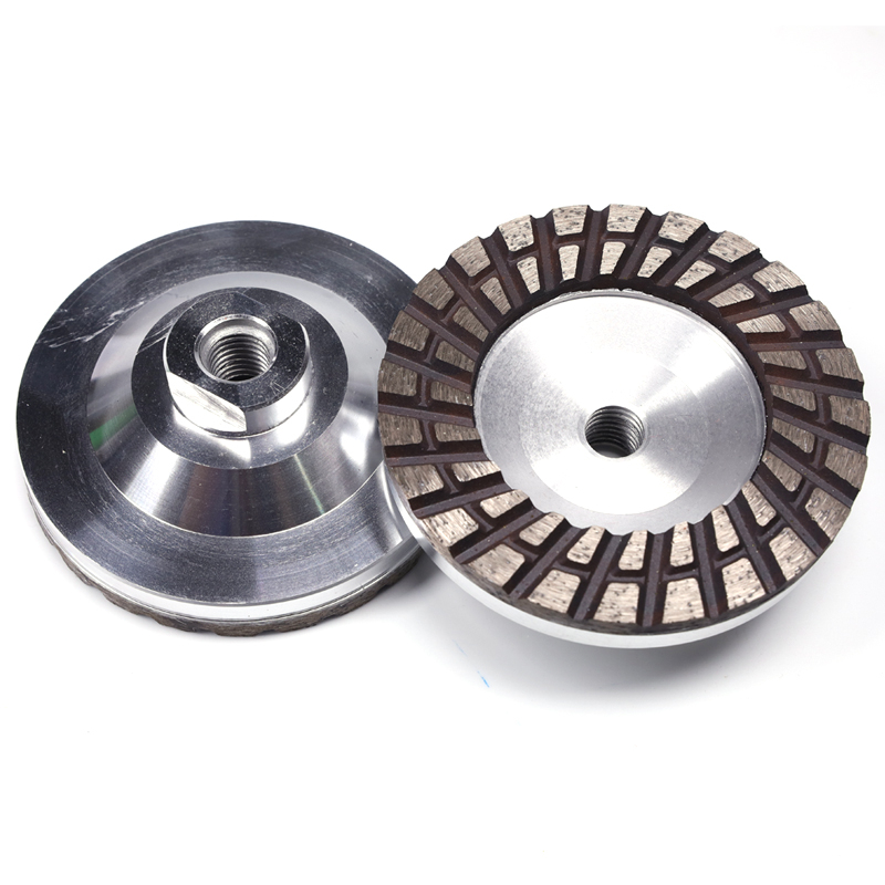 Double Row Turbo Granite Diamond Cup Wheel with Aluminum Body