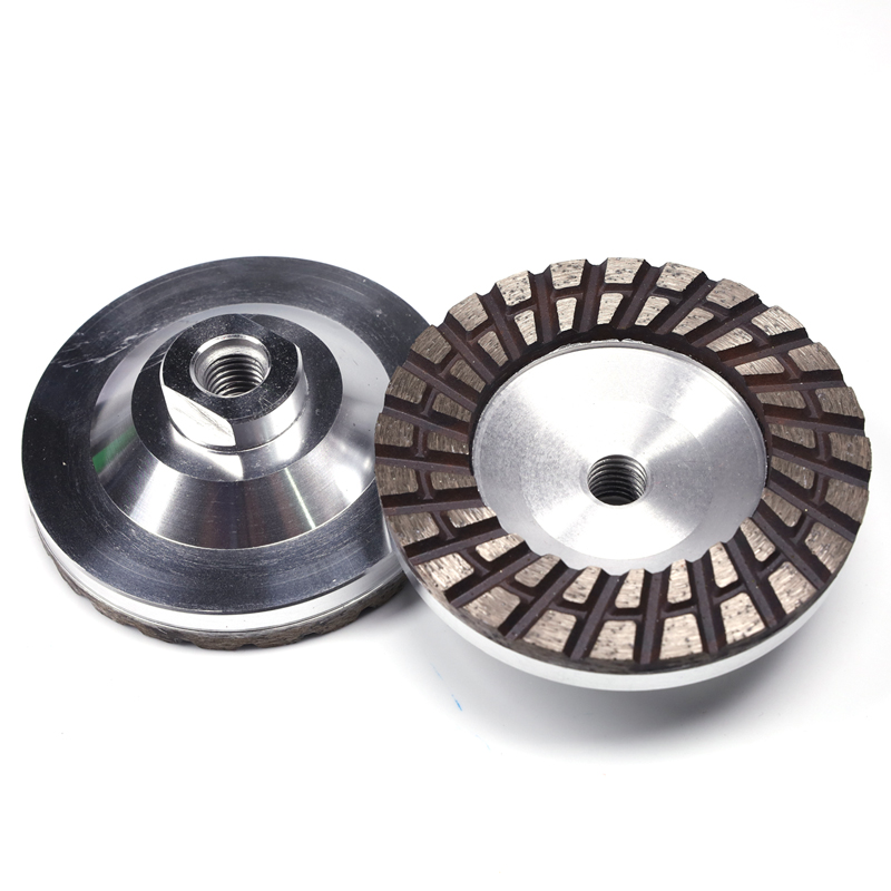 Double Row Turbo Granite Diamond Cup Wheel with Aluminum Body