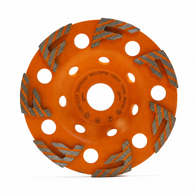 125mm Cyclone Sweeping F shape Segment Diamond Cup Wheel for Fast Concrete Leveling