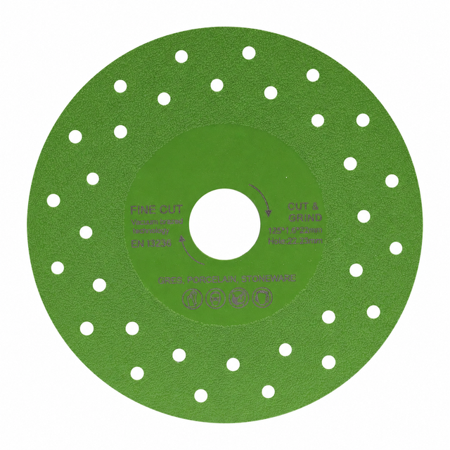 105-180mm Perforated Vacuum Brazed Diamond Cut and Grind Blade for Ceramic and Sintered Stone
