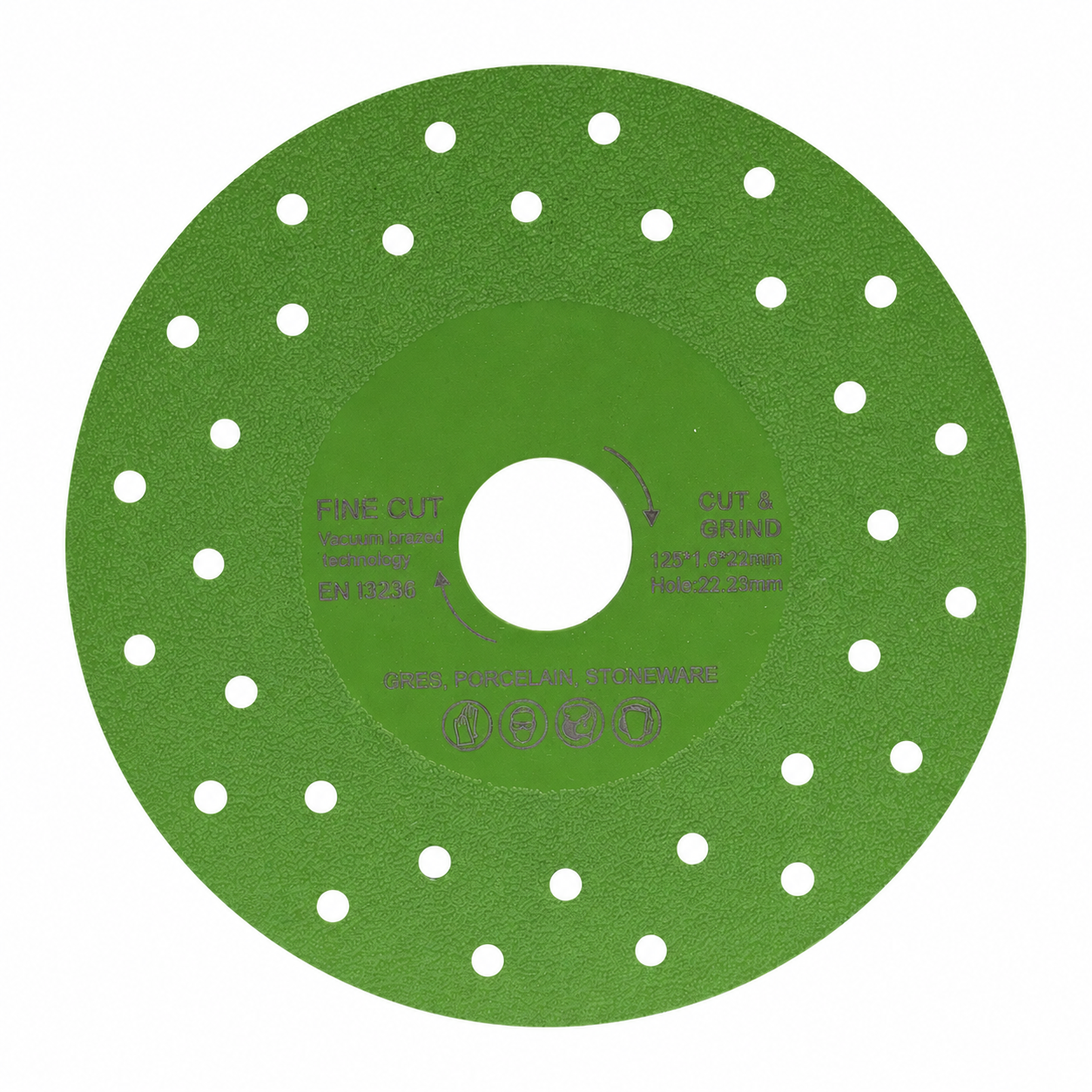 105-180mm Perforated Vacuum Brazed Diamond Cut and Grind Blade for Ceramic and Sintered Stone